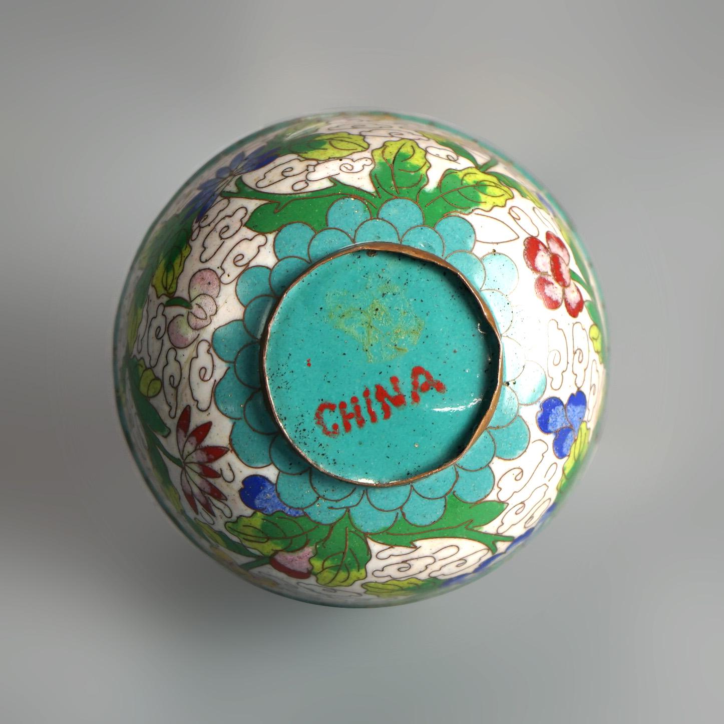 Six Antique Chinese Cloisonne Enameled Rice Bowls C1920 For Sale 4