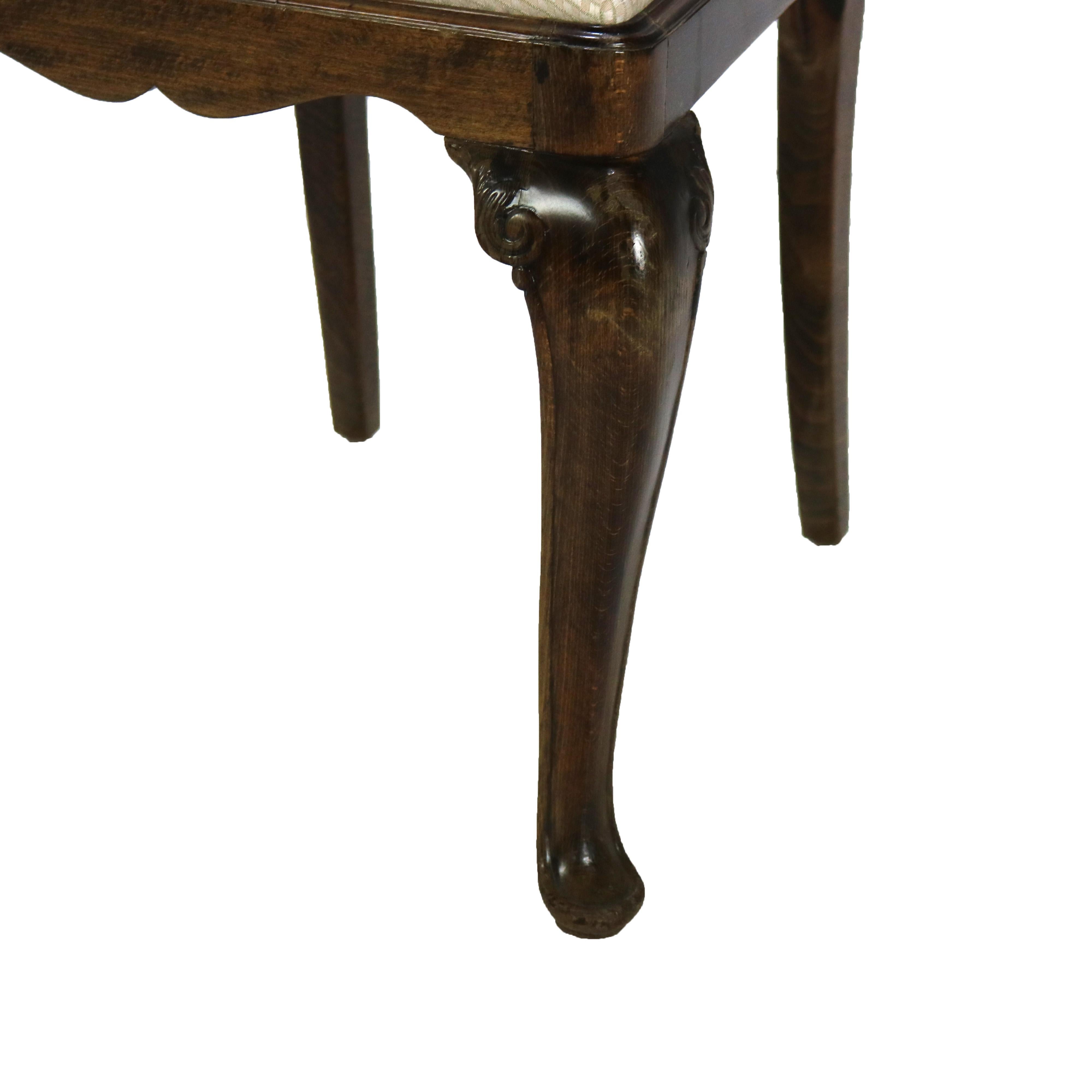 Six Antique English George III Style Oyster Burl Dining Room Chairs C1920 For Sale 4