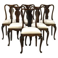 Six Antique English George III Style Oyster Burl Dining Room Chairs C1920