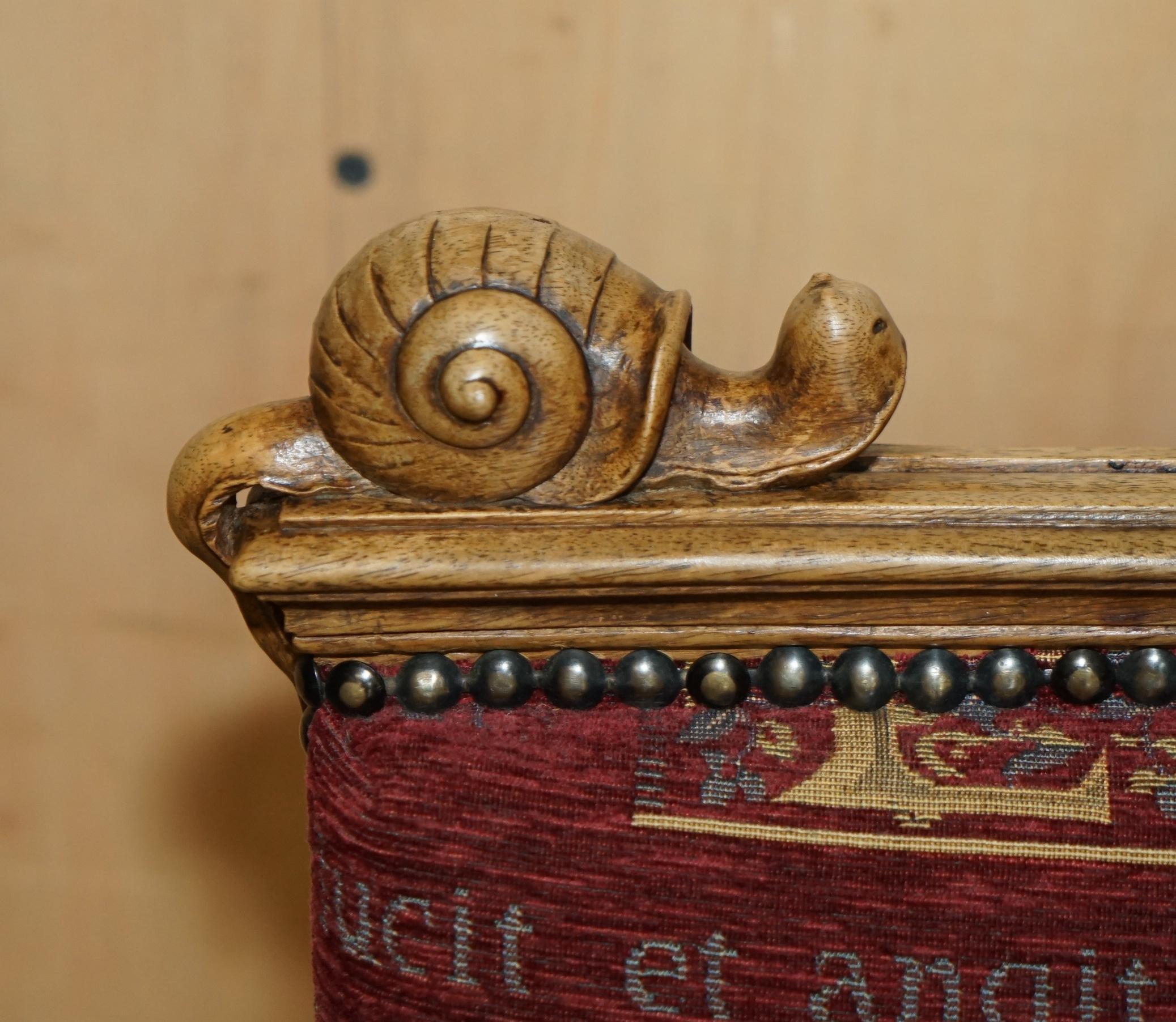 SEDIE DA CENA IN NOCE FRANCESE ANTICHE CON RAPPRESENTANZA DI RANA SERPENTE LIZARDA TORTOISE in vendita 8
