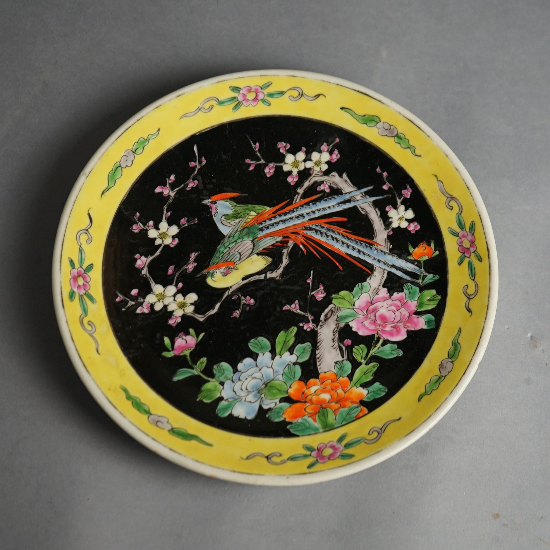 Hand-Painted Six Antique Japanese Satsuma Hand Painted Porcelain Plates C1920 For Sale