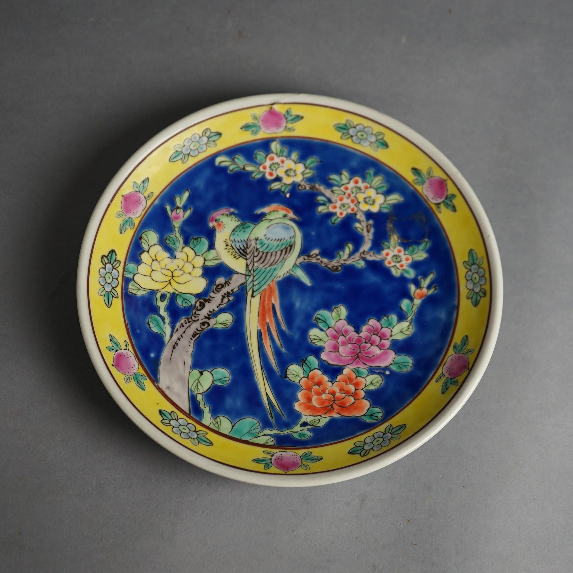 Six Antique Japanese Satsuma Hand Painted Porcelain Plates C1920 In Good Condition For Sale In Big Flats, NY