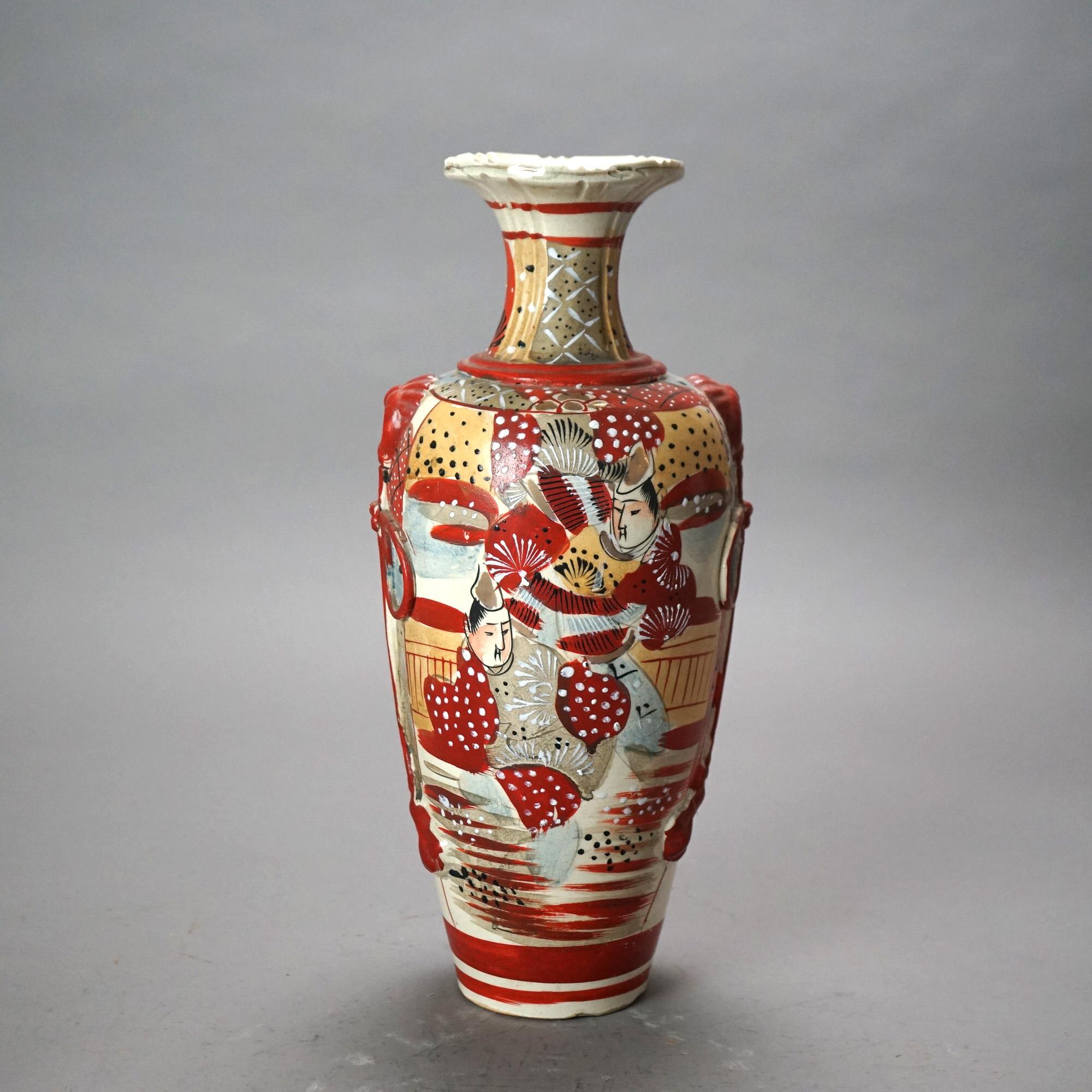 Sei antichi vasi giapponesi in ceramica Satsuma dipinti a mano C1920 in vendita 2