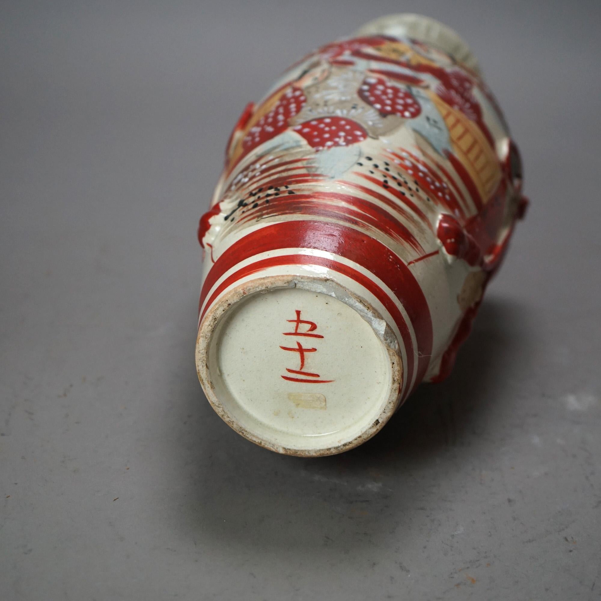Sei antichi vasi giapponesi in ceramica Satsuma dipinti a mano C1920 in vendita 3