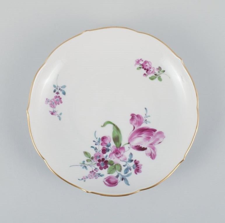 German Six antique Meissen plates in porcelain. Approx. 1900 For Sale