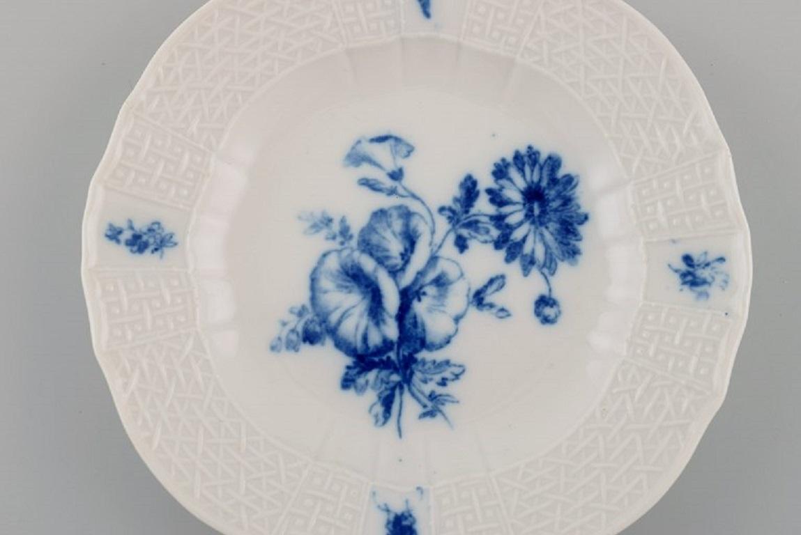 German Six Antique Meissen Side Plates in Hand-Painted Porcelain, Late 19th C. For Sale