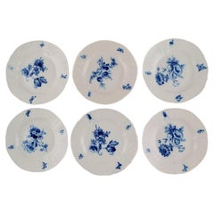 Six Antique Meissen Side Plates in Hand-Painted Porcelain, Late 19th C.