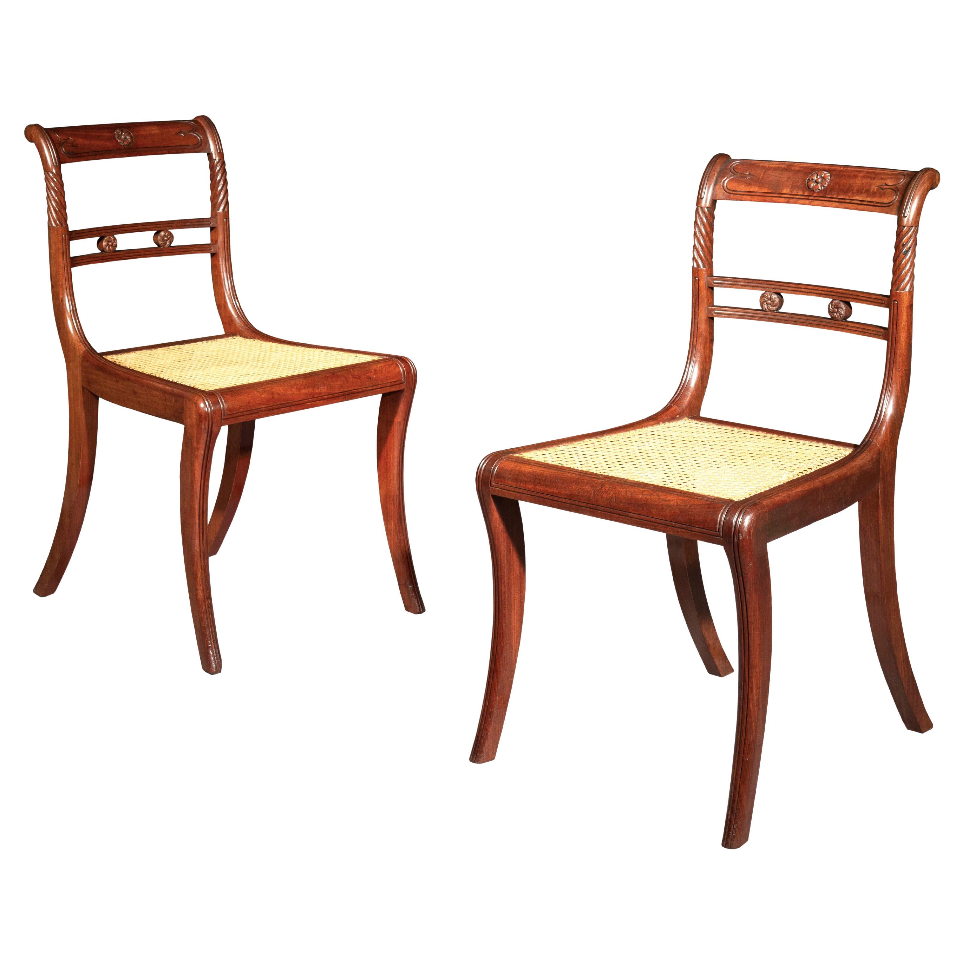 Six Mahogany Neoclassical Klismos Chairs Attributed To Phyfe At 1stDibs