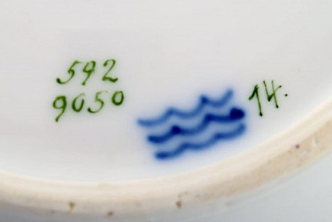 Six Antique Royal Copenhagen Deep Plates in Hand Painted Porcelain 2