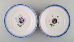 Six Antique Royal Copenhagen Plates in Hand Painted Porcelain