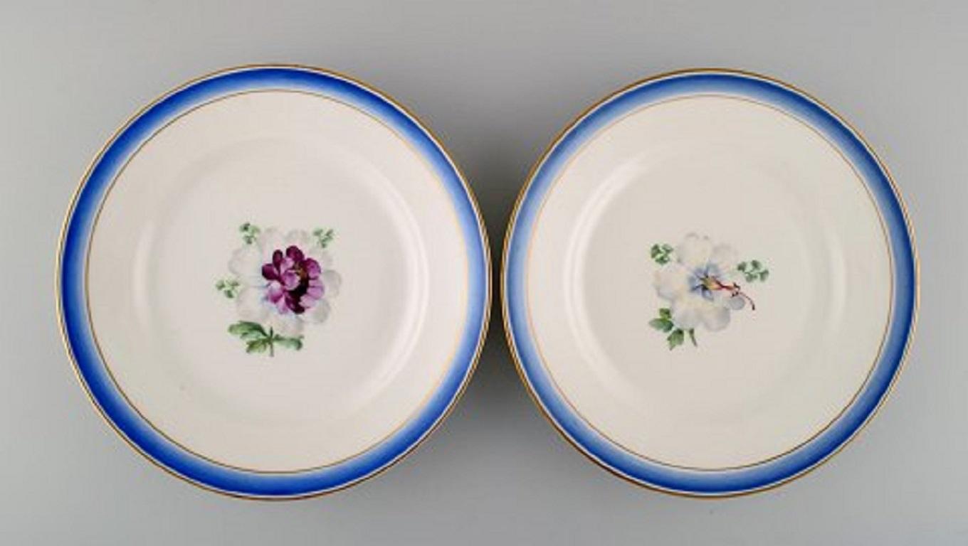 19th Century Six Antique Royal Copenhagen Plates in Hand Painted Porcelain