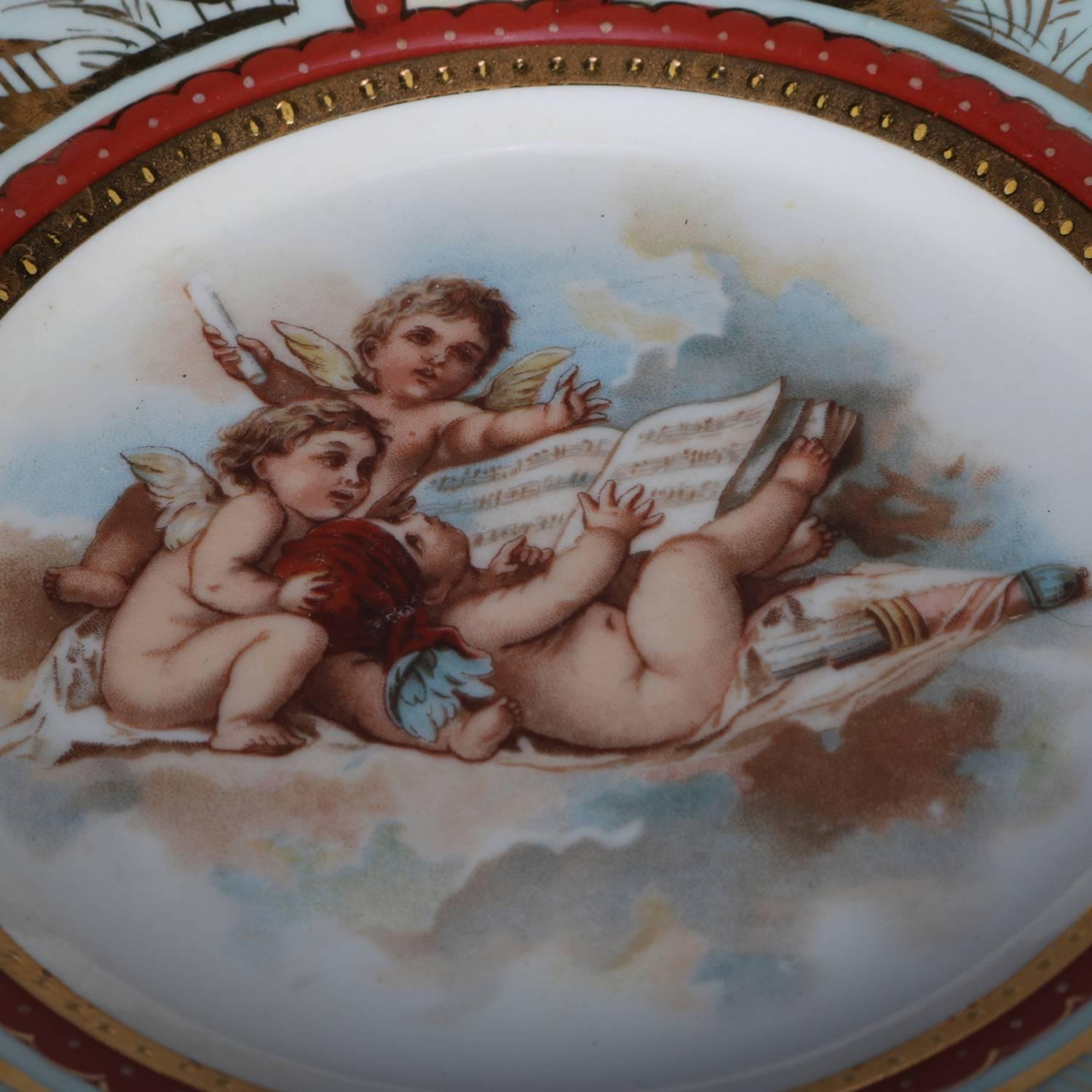 Classical Greek Six Antique Royal Vienna Classical Hand-Painted and Gilt Porcelain Plates