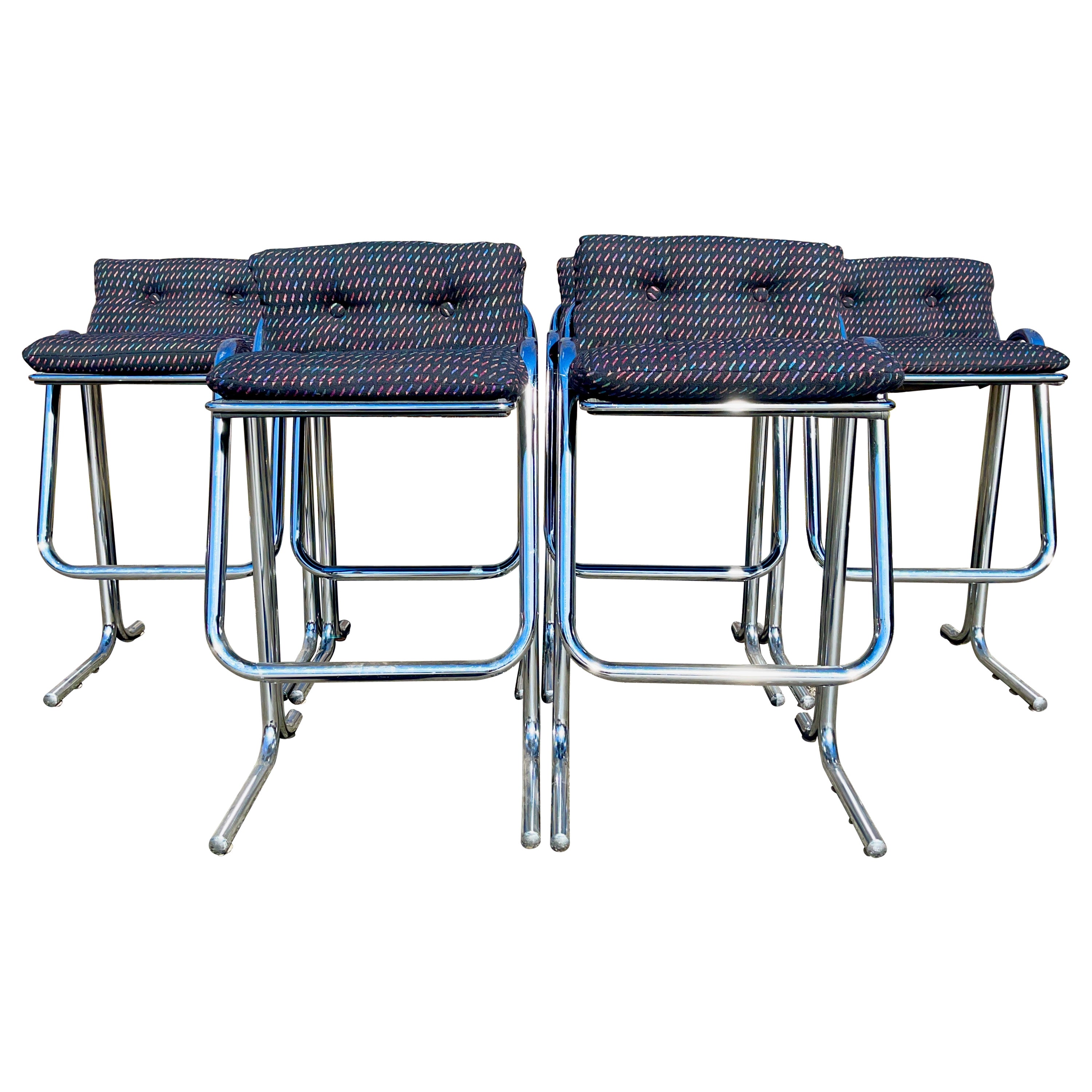 Six Arcadia Bar Stools by Jerry Johnson for Landes