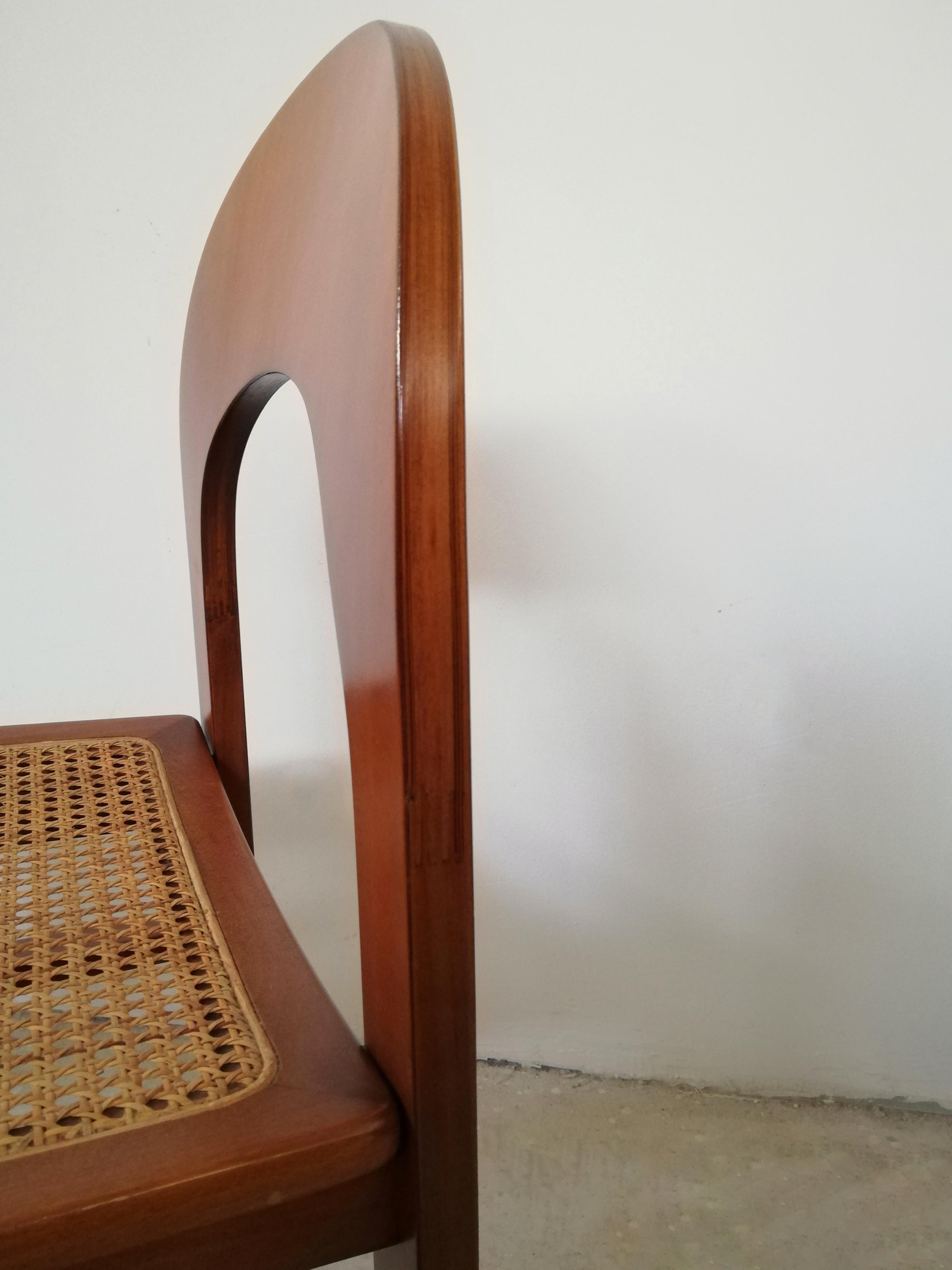 Six chaises Arcadia en bois courbé et paille de A. Caraceni pour Tagliabue, 1970 en vente 3
