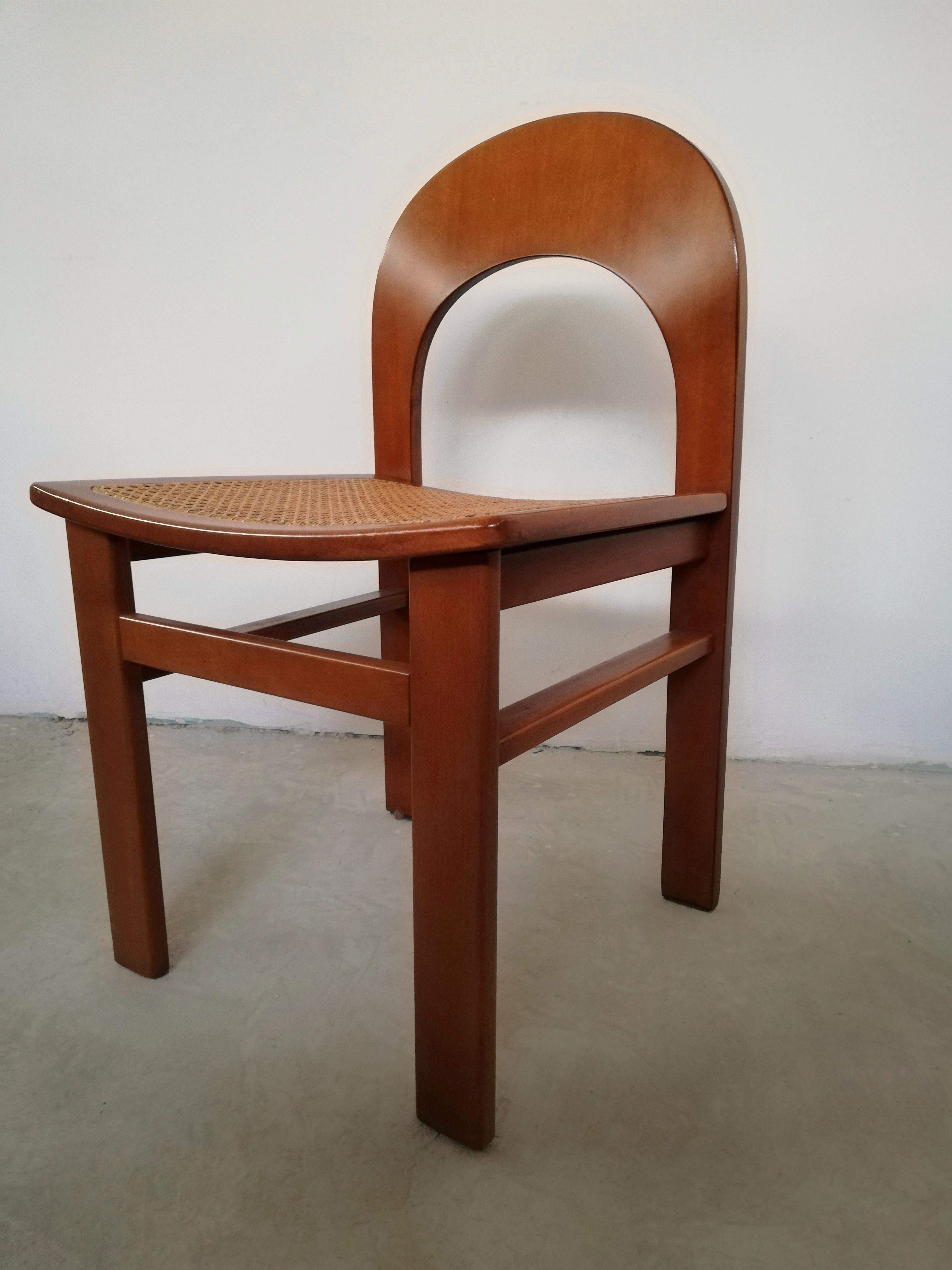 Six chaises Arcadia en bois courbé et paille de A. Caraceni pour Tagliabue, 1970 en vente 4