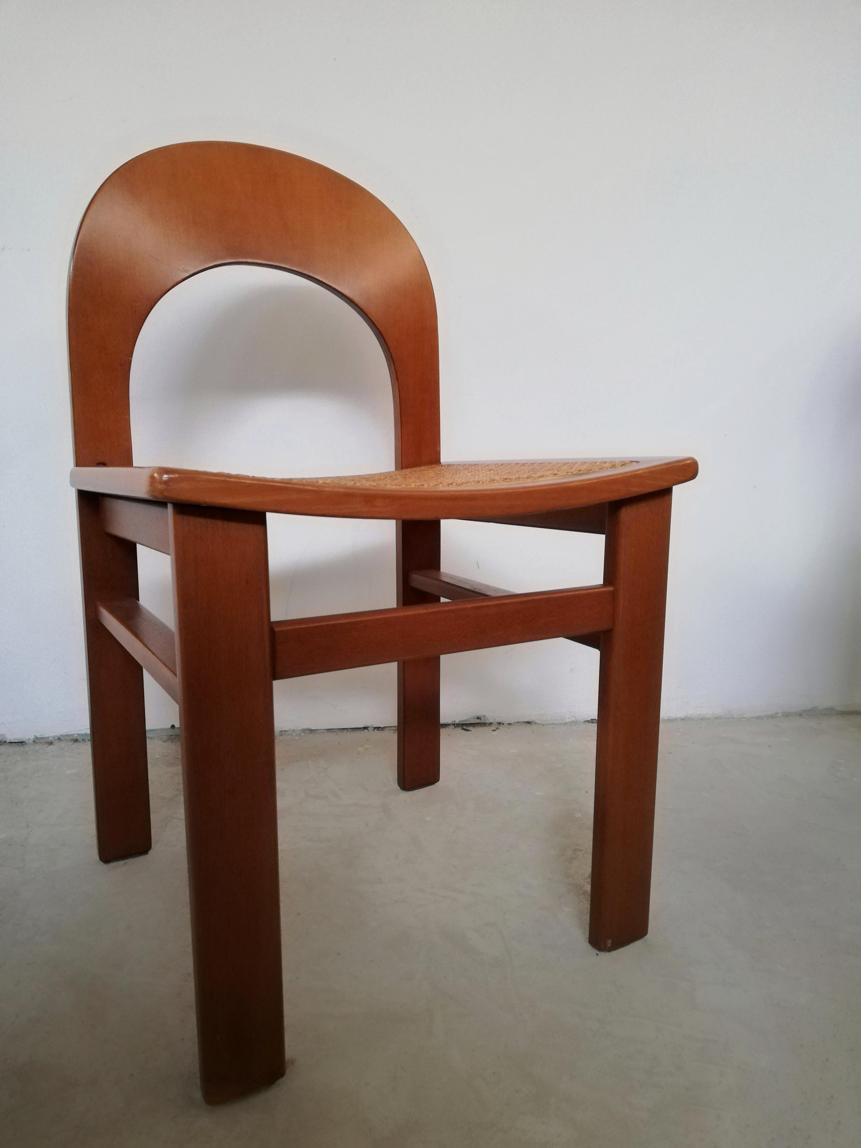 Six chaises Arcadia en bois courbé et paille de A. Caraceni pour Tagliabue, 1970 en vente 6