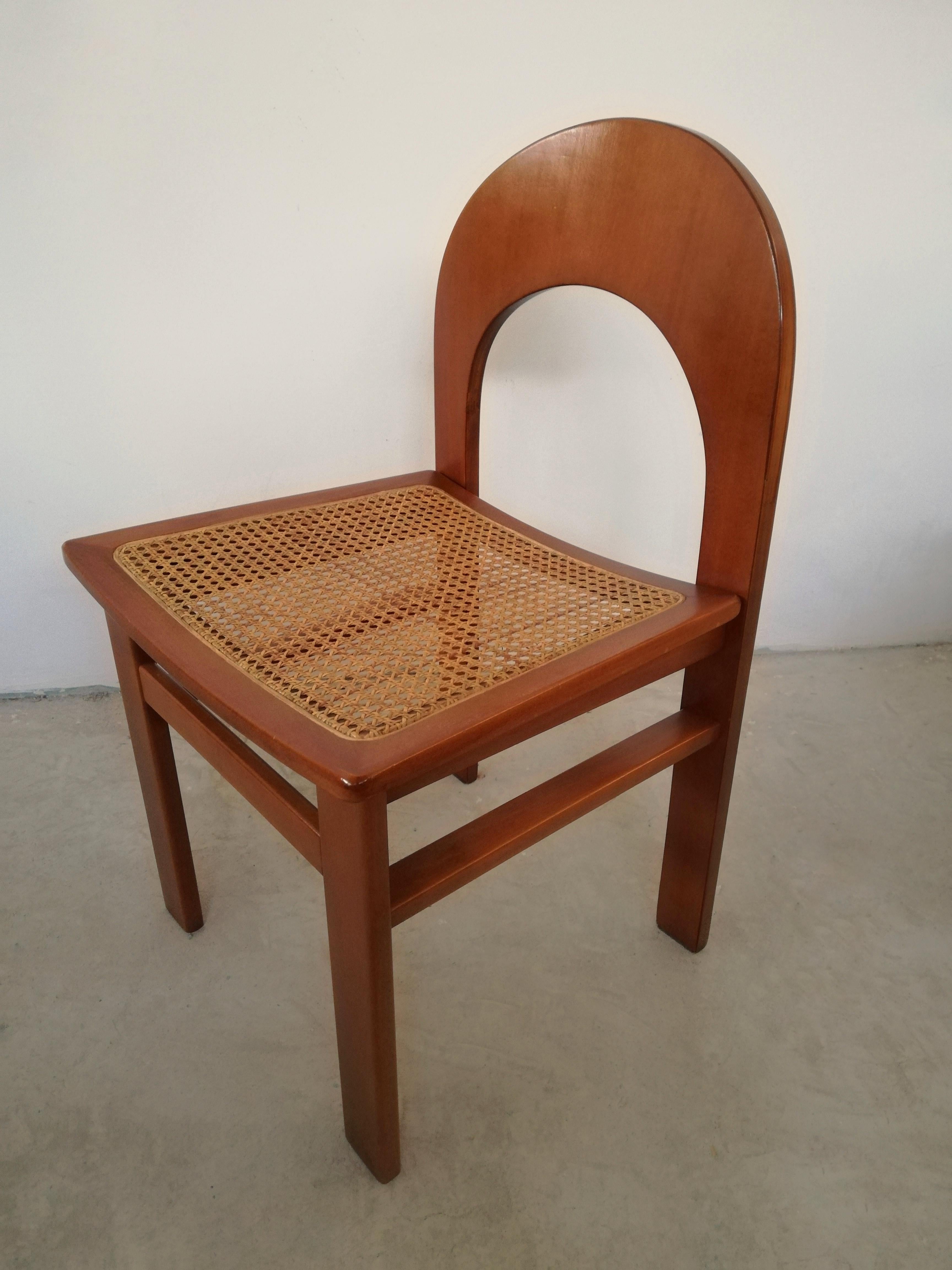 italien Six chaises Arcadia en bois courbé et paille de A. Caraceni pour Tagliabue, 1970 en vente