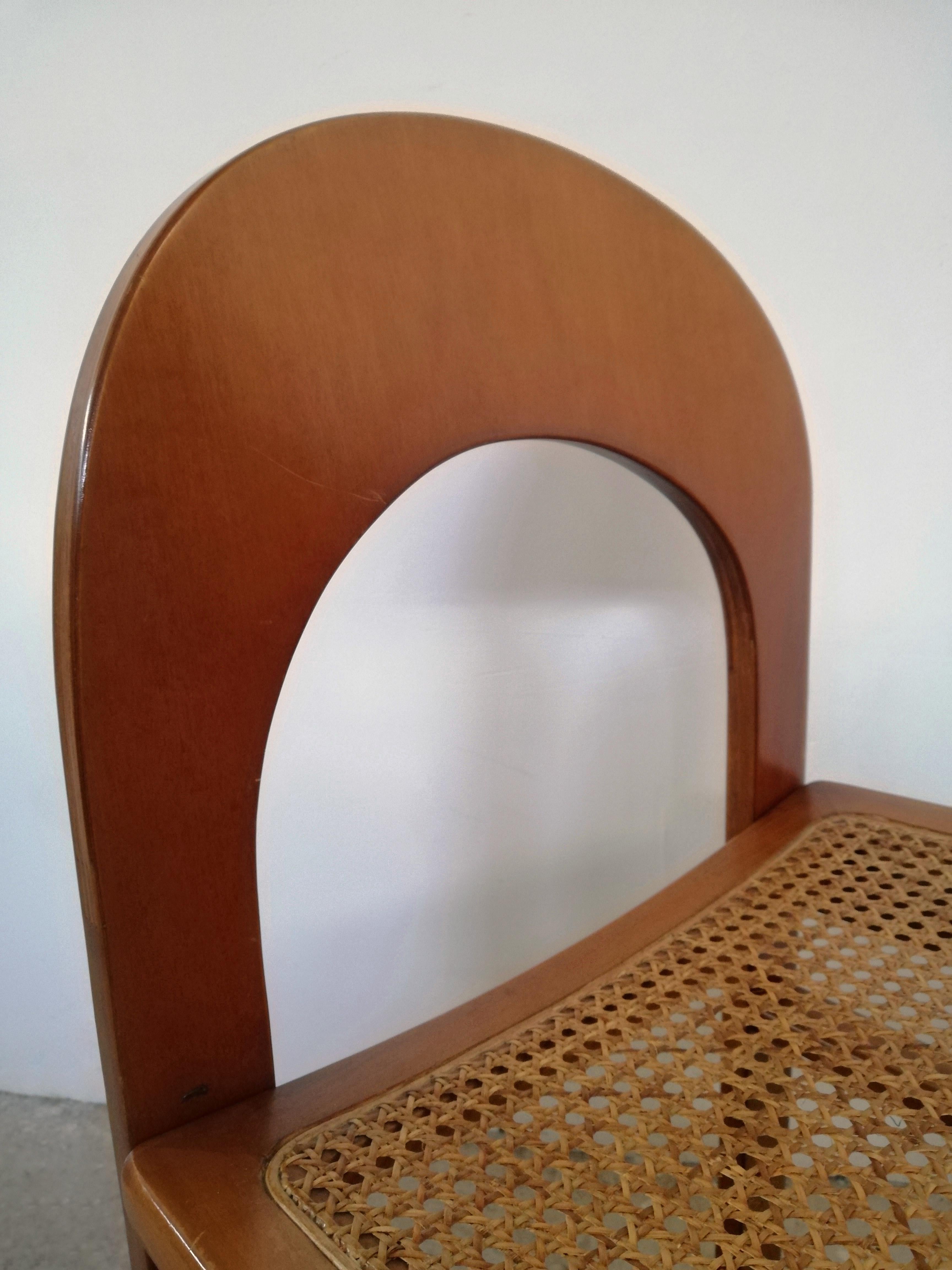 Six chaises Arcadia en bois courbé et paille de A. Caraceni pour Tagliabue, 1970 en vente 1