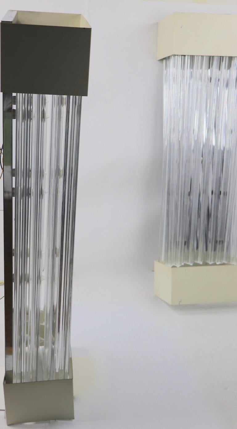 Six Architectural Scale Lucite and Steel Box Sconces For Sale 5
