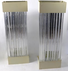 Six Architectural Scale Lucite and Steel Box Sconces