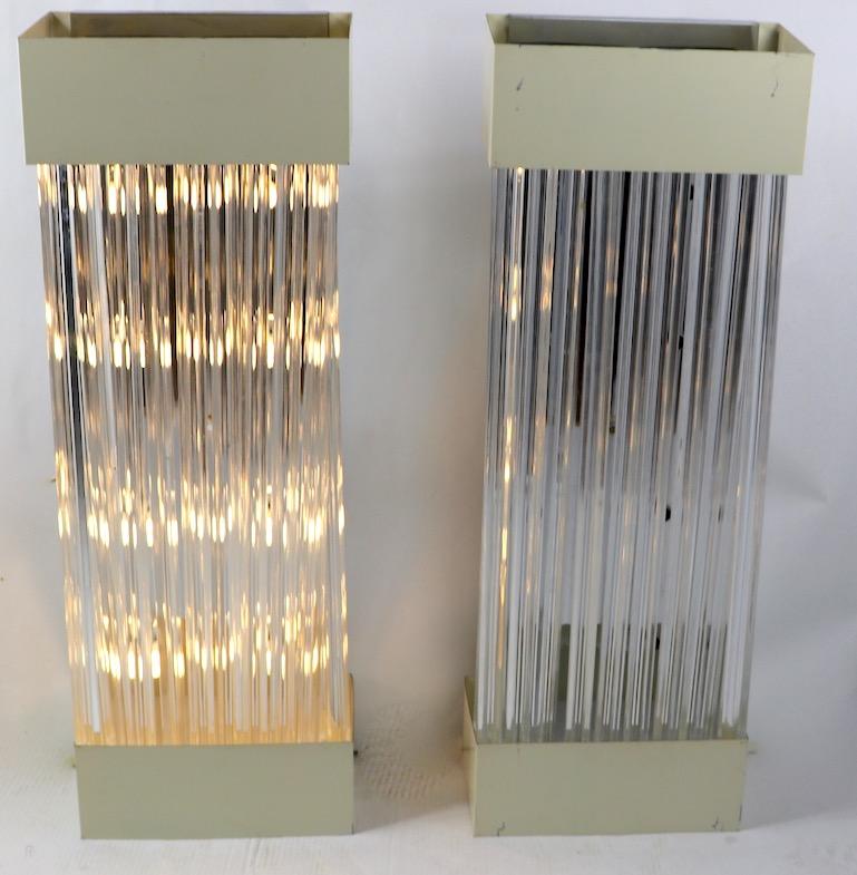 Six Architectural Scale Lucite and Steel Box Sconces For Sale 2