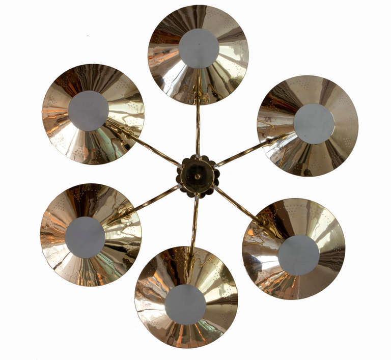 Mid-Century Modern Six-Arm Austrian Chandelier, circa 1950 For Sale