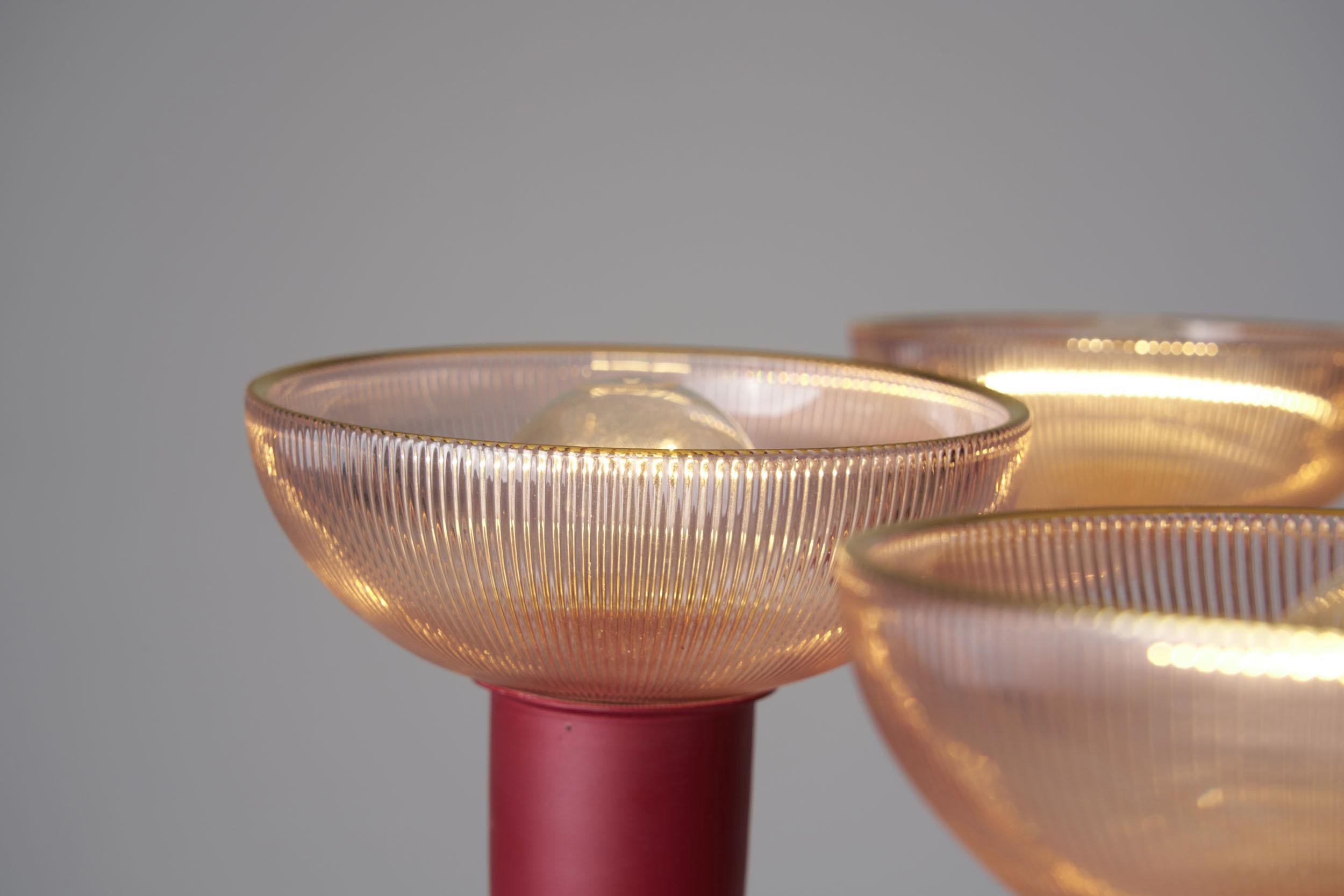 Lampadario a sei bracci in ottone e metallo, Scandinavia, anni '60 in vendita 4