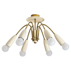 Six-Arm Brass Ceiling Light, circa 1960
