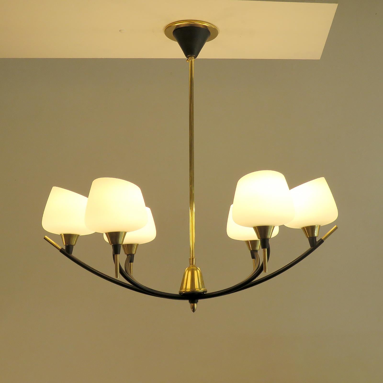 Lampadario a sei bracci di Arlus in vendita 2