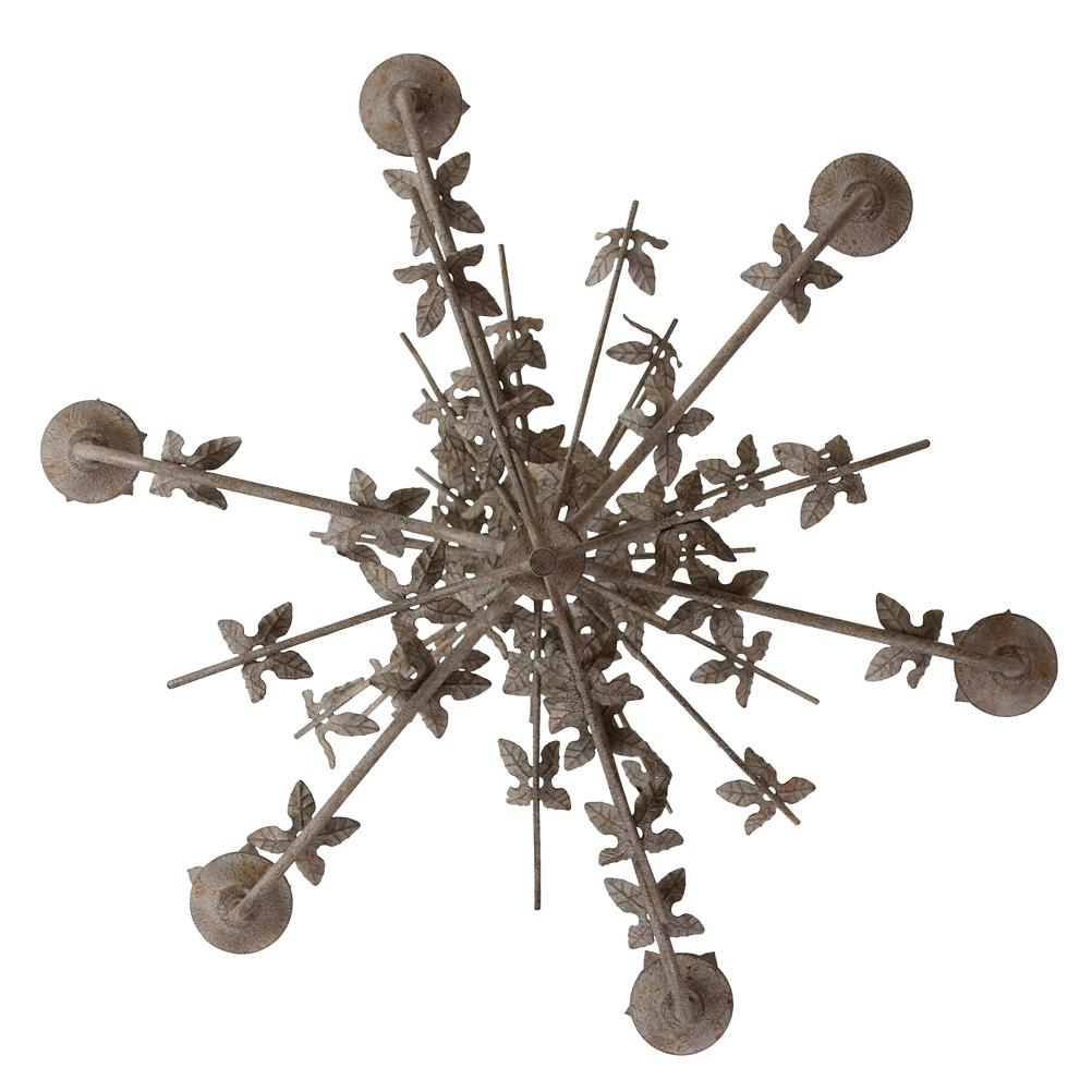 Américain Lustre à feuilles à six bras de lumière en vente