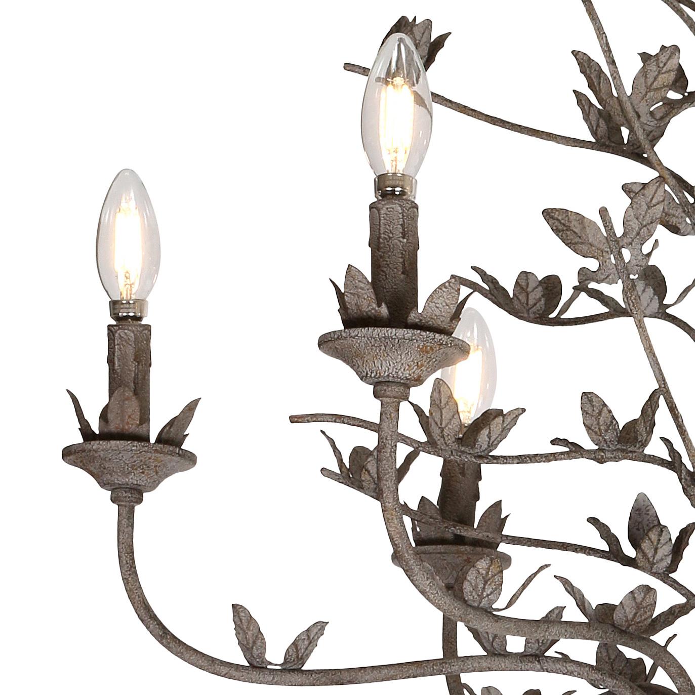 Lustre à feuilles à six bras de lumière Neuf - En vente à New York, NY