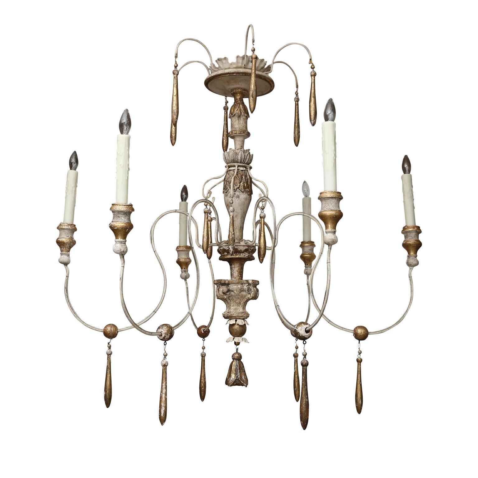 Contemporary Six-Arm Italian Chandelier