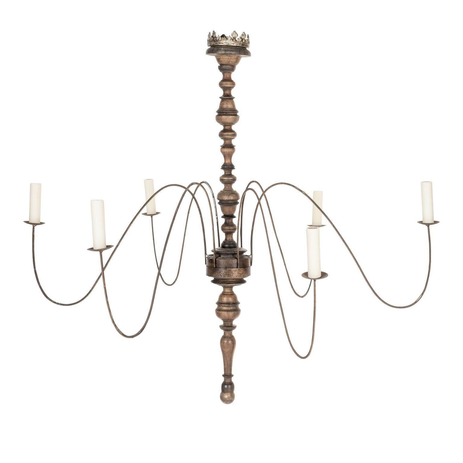 Contemporary Six-Arm Italian Chandelier For Sale
