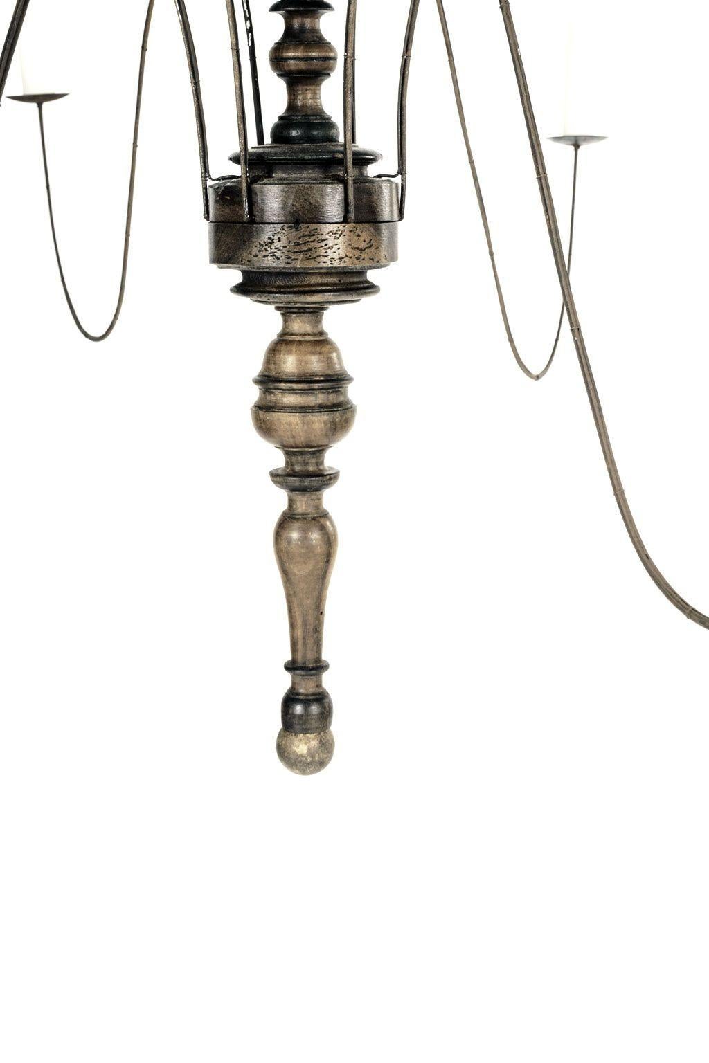 Iron Six-Arm Italian Chandelier For Sale