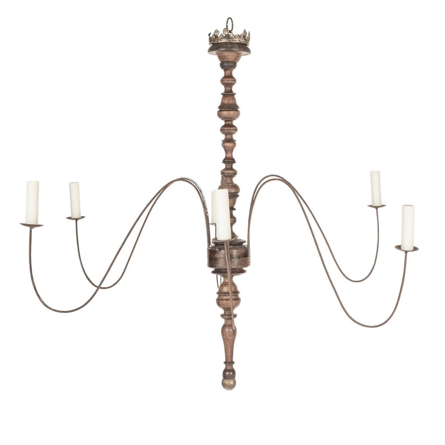Six-Arm Italian Chandelier For Sale 1