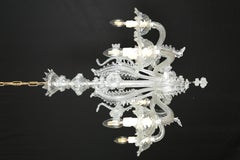 Six-arm Venetian Murano chandelier. Restored