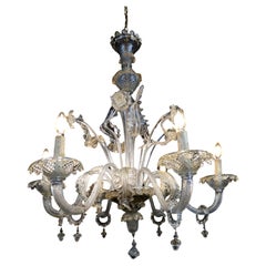 Vintage Six-arm Venetian Murano chandelier. Restored