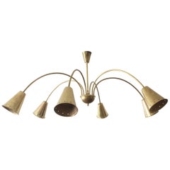 Six-Armed Sputnik Chandelier or Pendant Lamp, 1950s, Germany