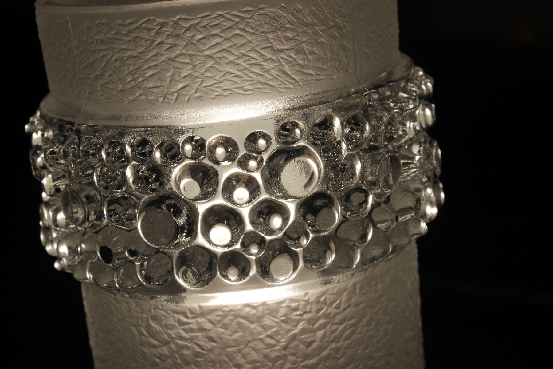 Sechsarmiger Kronleuchter aus Milchglas und Chrom von Hillebrand Leuchten, 1970er Jahre (Stahl) im Angebot