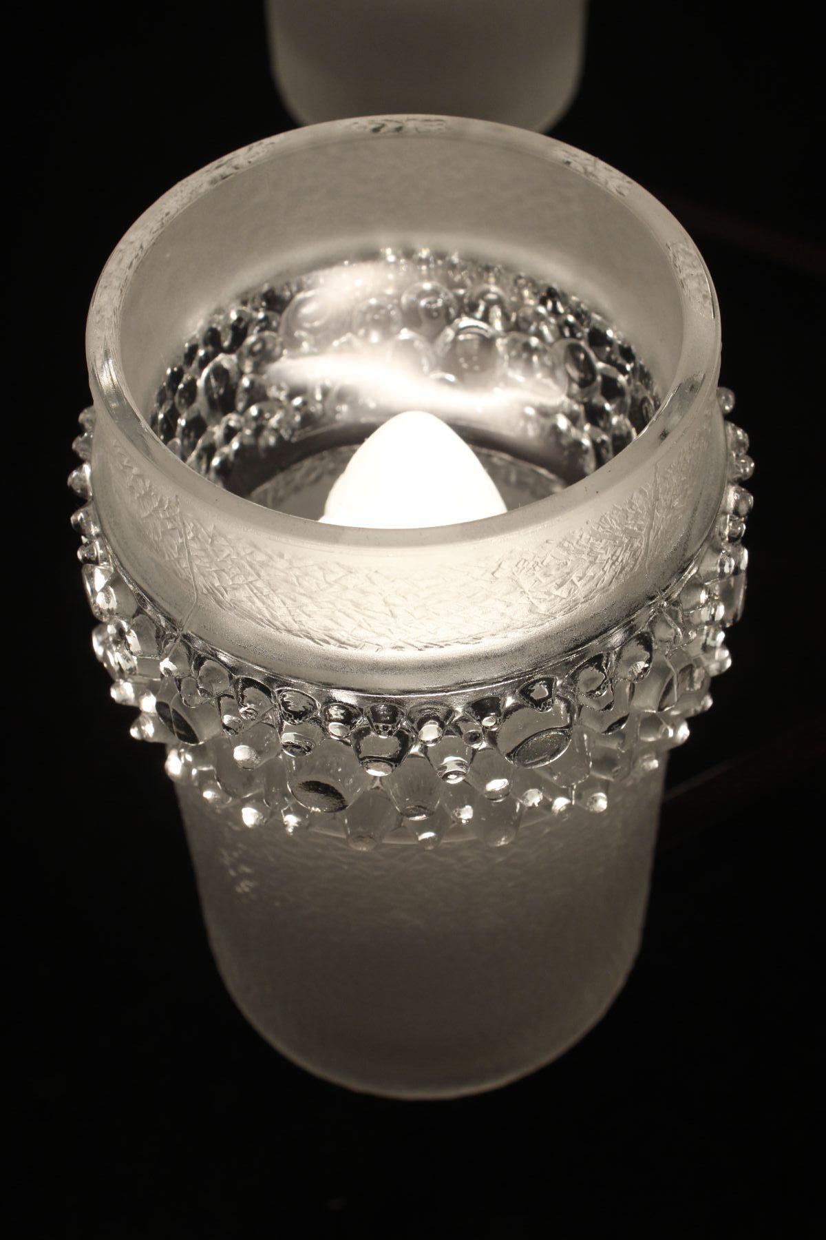 Sechsarmiger Kronleuchter aus Milchglas und Chrom von Hillebrand Leuchten, 1970er Jahre im Angebot 1