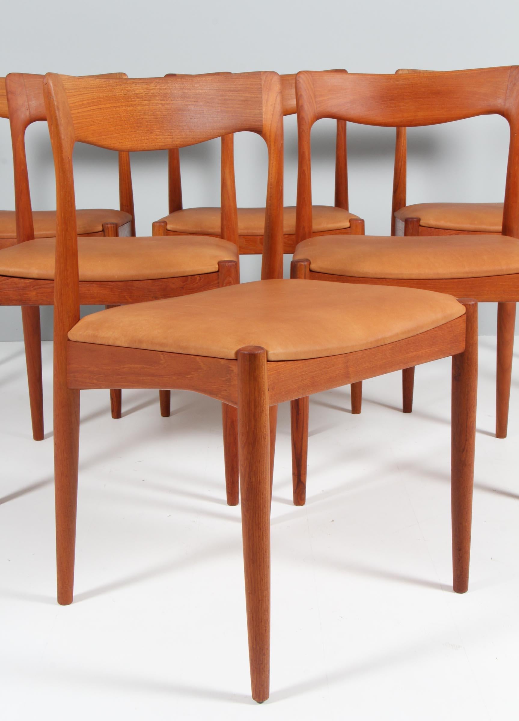 Six Arne Vodder Dining Chairs, Solid Teak In Good Condition In Esbjerg, DK