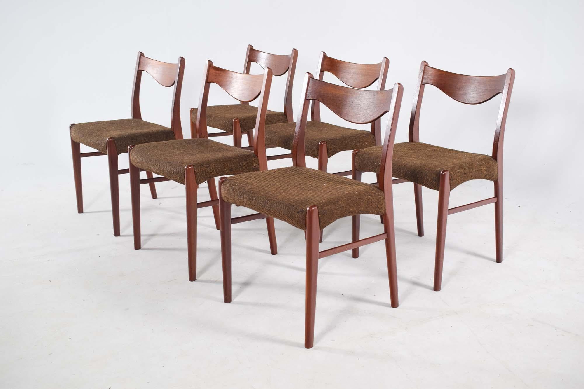 Mid-Century Modern Mid Century Arne W. Iversen Gs60 Dining Chairs in Teak for Glyngore Stolefabrik For Sale