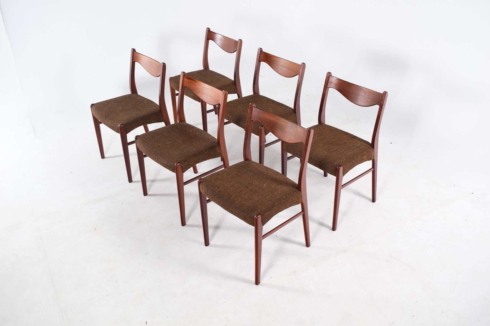 Danish Mid Century Arne W. Iversen Gs60 Dining Chairs in Teak for Glyngore Stolefabrik For Sale
