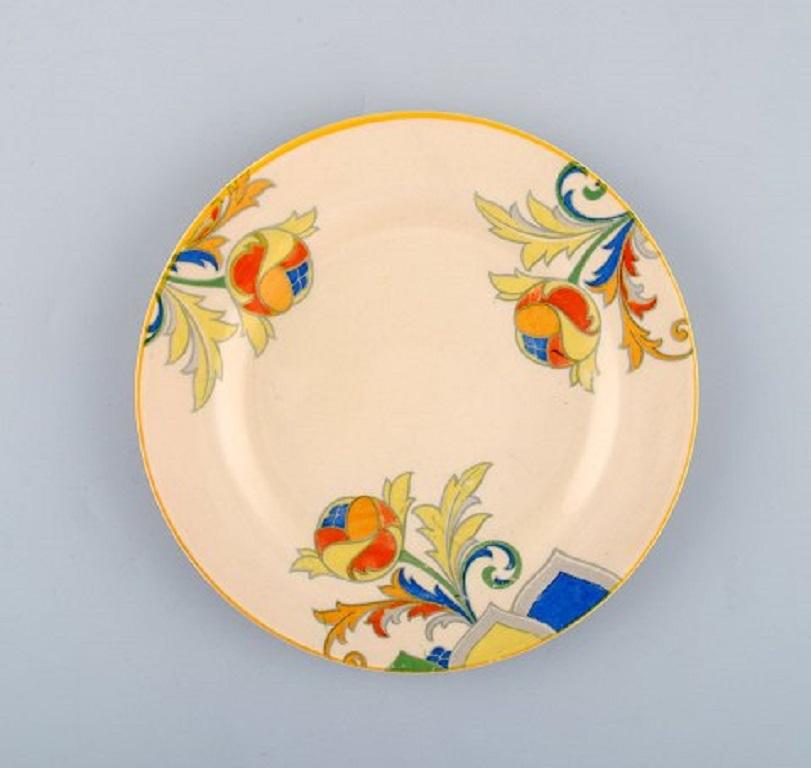 English Six Art Deco Bowls, Dishes and Plates in Porcelain, Royal Doulton, England