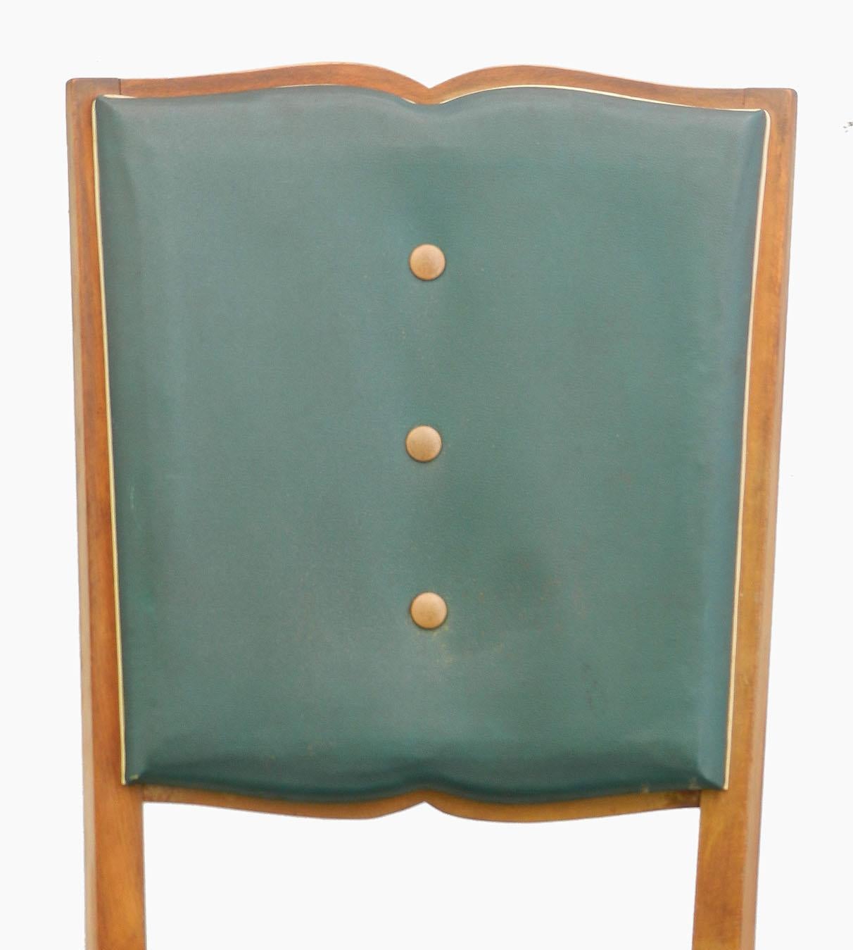 Six Art Deco dining chairs French midcentury, circa 1930-1940
Great shaped classic moustache backs
The price shown is for the chairs in their original condition as they are right now, if you wish to have the restoration work undertaken locally
We
