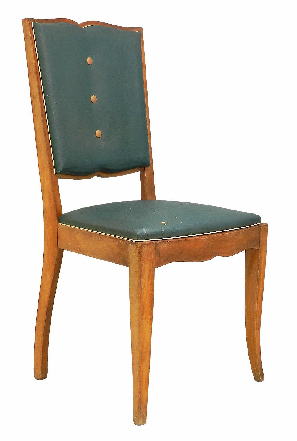 Six Art Deco Dining Chairs French Moustache Back to Restore or Customized In Good Condition For Sale In Mimizan, FR