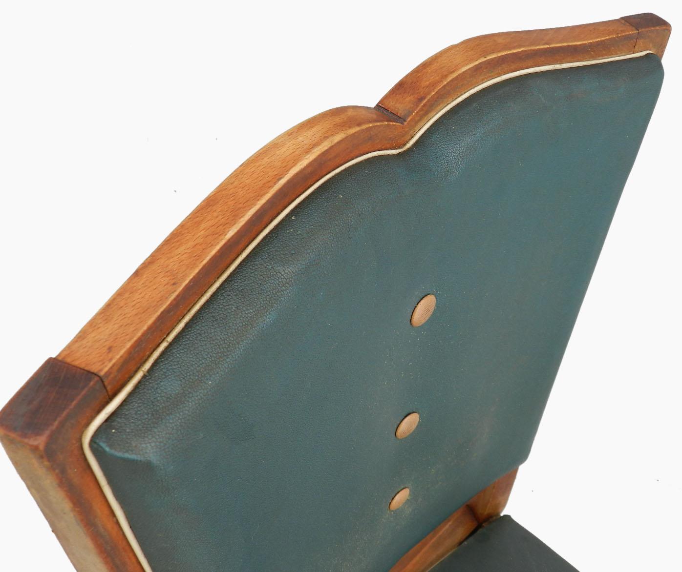 Mid-20th Century Six Art Deco Dining Chairs French Moustache Back to Restore or Customized For Sale