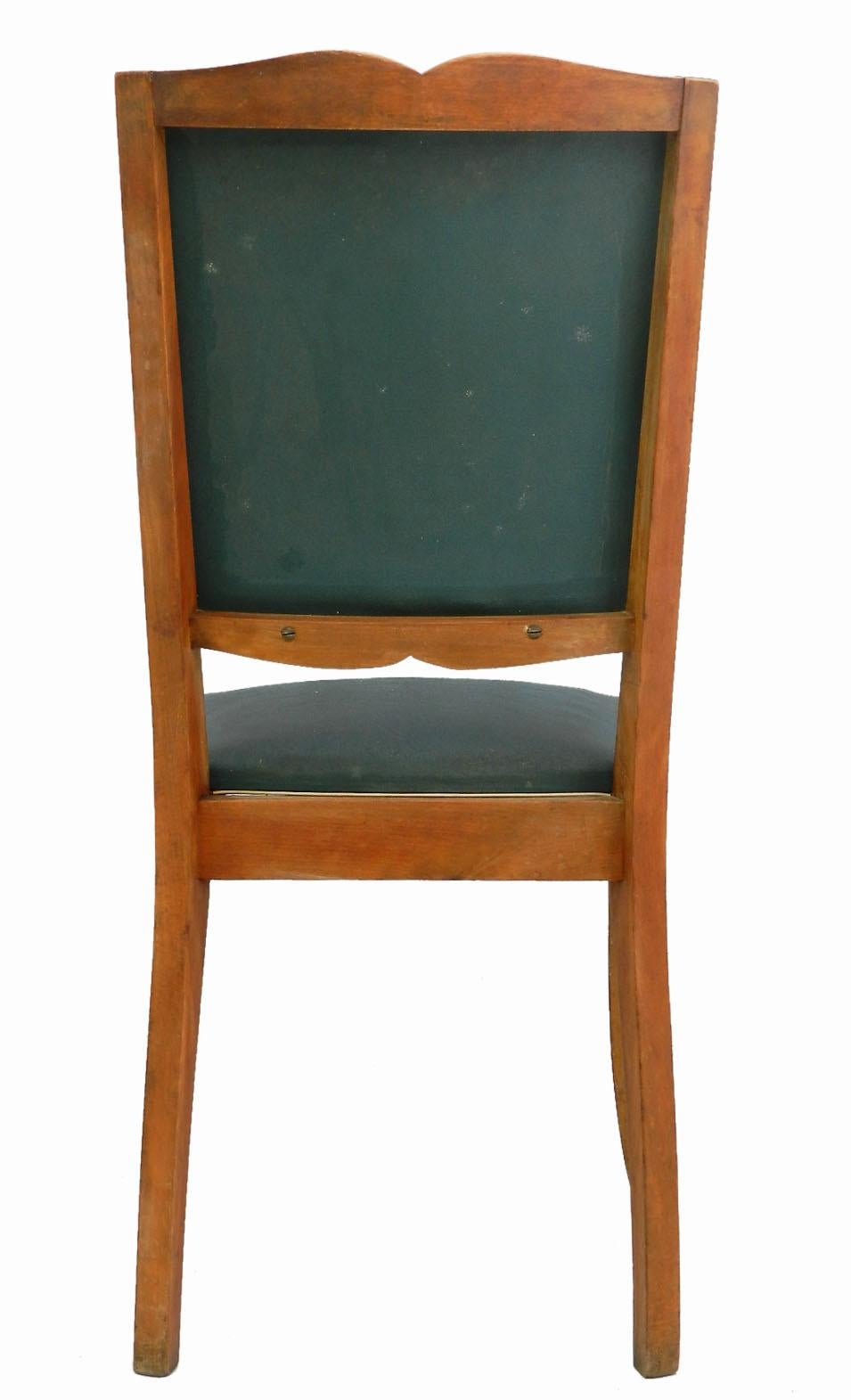 Upholstery Six Art Deco Dining Chairs French Moustache Back to Restore or Customized For Sale