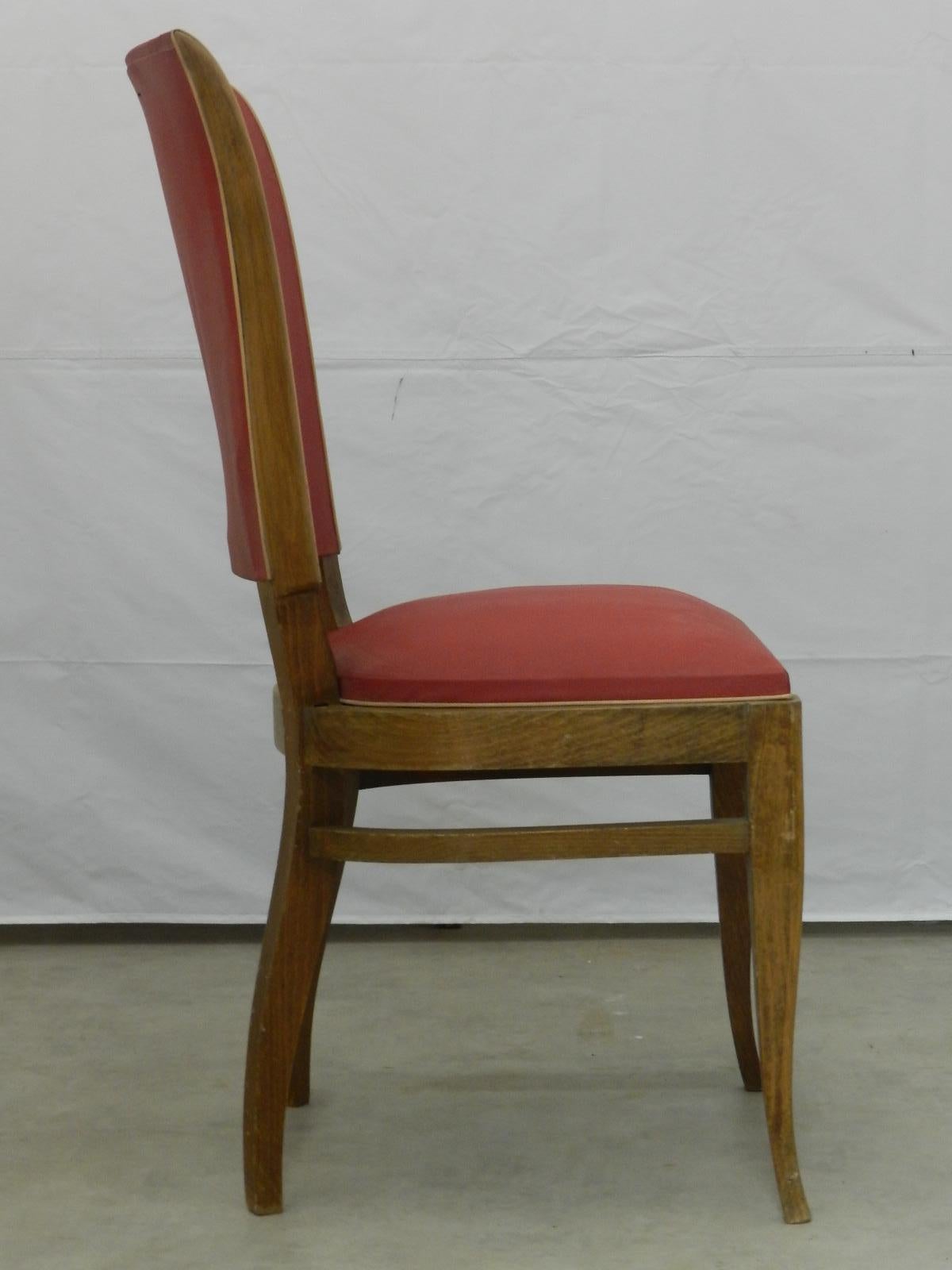 Upholstery Six Art Deco Dining Chairs French to Recover / Restore, circa 1930