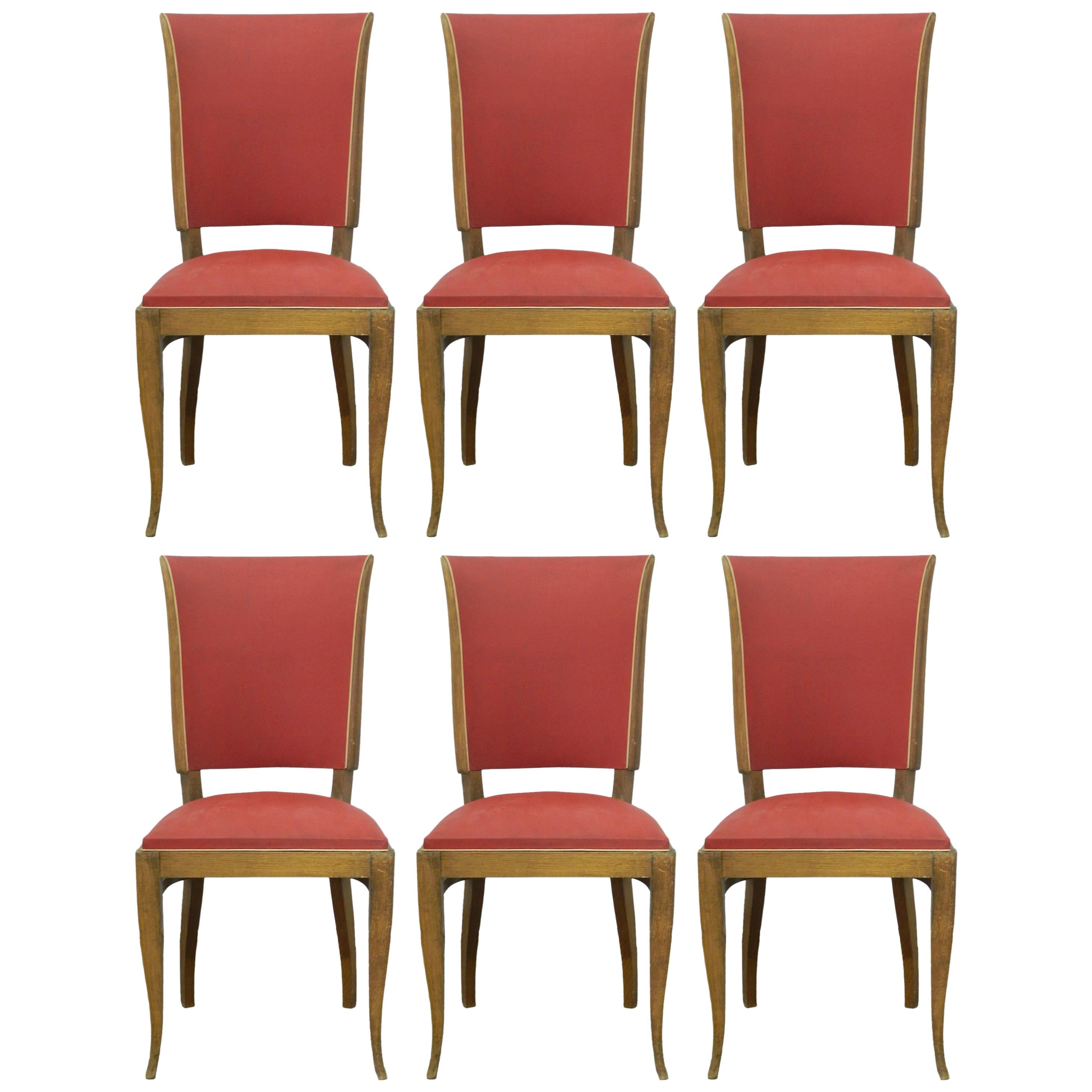 Six Art Deco Dining Chairs French to Recover / Restore, circa 1930